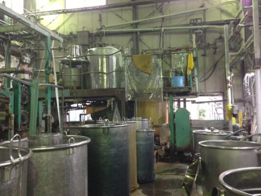和歌山工場のカラータオルを染める場所です。