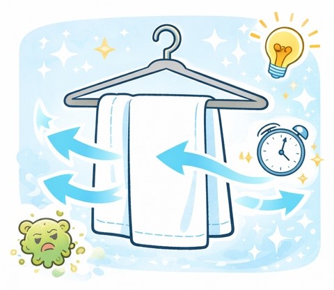 バスタオルの干し方