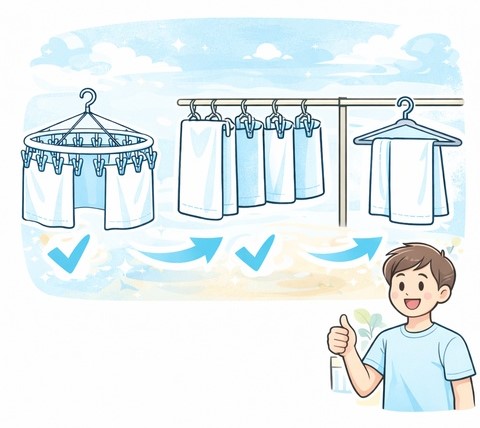 バスタオルの干し方のポイント