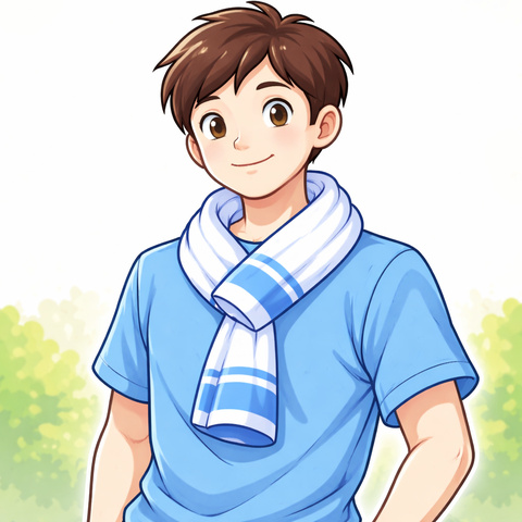 マフラータオルの巻き方