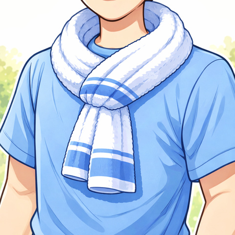 マフラータオルの巻き方・素材・デザイン