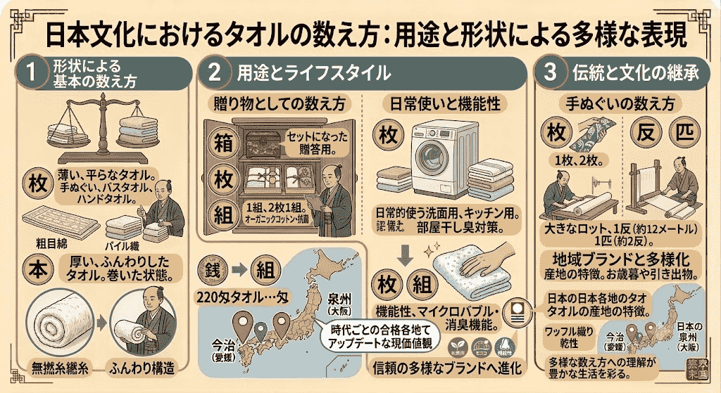 タオルの基本的な数え方は「枚」で問題ありません
