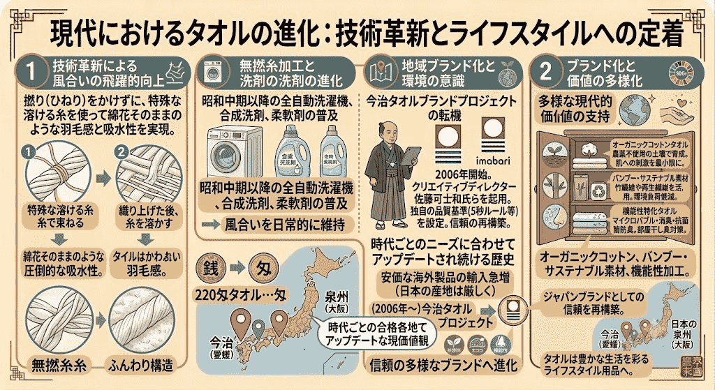 現代におけるタオルの進化:技術革新とライフスタイルへの定着